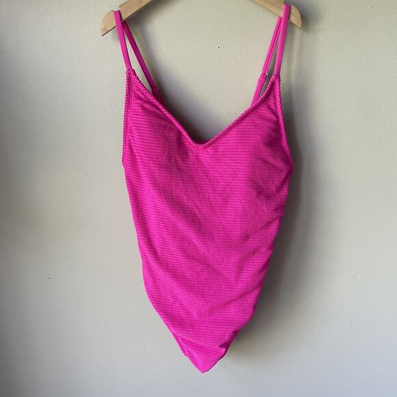 Xhilaration Mesh One Piece Swimsuit Swimwear Bathing Strappy Ladder Sides Pink S - Picture 4 of 16